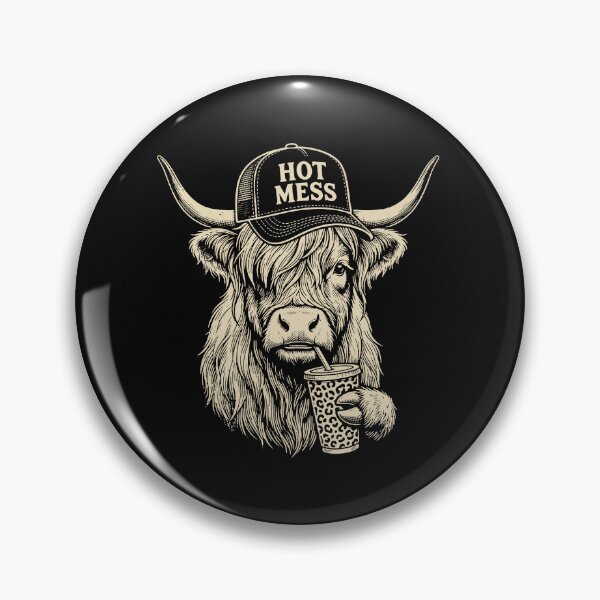 Item preview, Hot Mess Highland Cow Shirt, Funny Cute Coffee Lover Tee, Rustic Western Farm Animal Humor designed and sold by sawczy-shop.