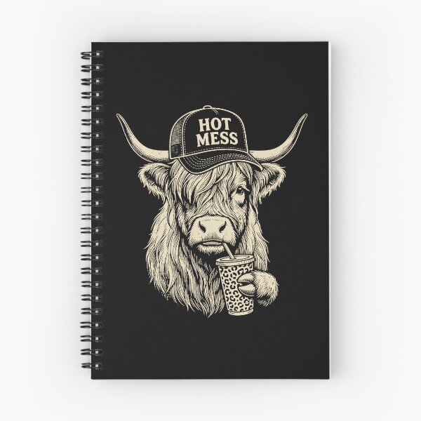 Item preview, Hot Mess Highland Cow Shirt, Funny Cute Coffee Lover Tee, Rustic Western Farm Animal Humor designed and sold by sawczy-shop.