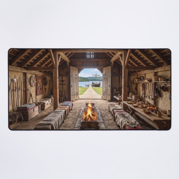 Item preview, Nordic Viking Longhouse Interior Hearth designed and sold by Adventure Ambience Studio.