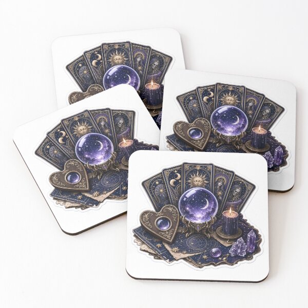 Item preview, Tarot Cards Ouija Planchette and Crystal Ball Occult Divination Emblem designed and sold by StickyGuys.