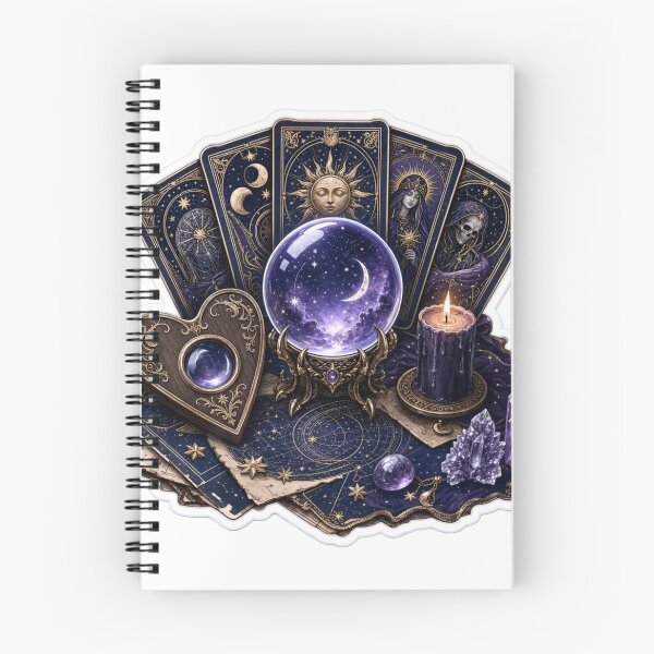 Item preview, Tarot Cards Ouija Planchette and Crystal Ball Occult Divination Emblem designed and sold by StickyGuys.