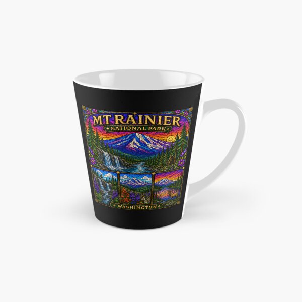 Item preview, Mount Rainier National Park Stained-Glass Washington Design designed and sold by Swanny's Custom T-shirt and Gift Designs.
