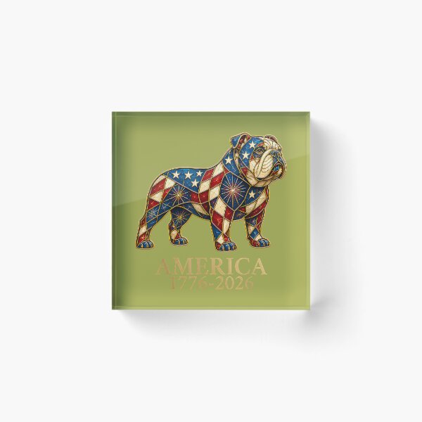 Item preview, English Bulldog Mosaic America 1776-2026 4th of July Dog designed and sold by melodycook.