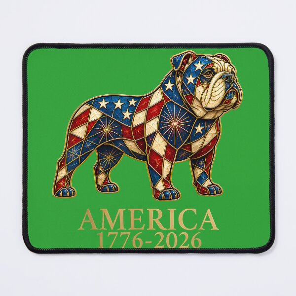 Item preview, English Bulldog Mosaic America 1776-2026 4th of July Dog designed and sold by melodycook.