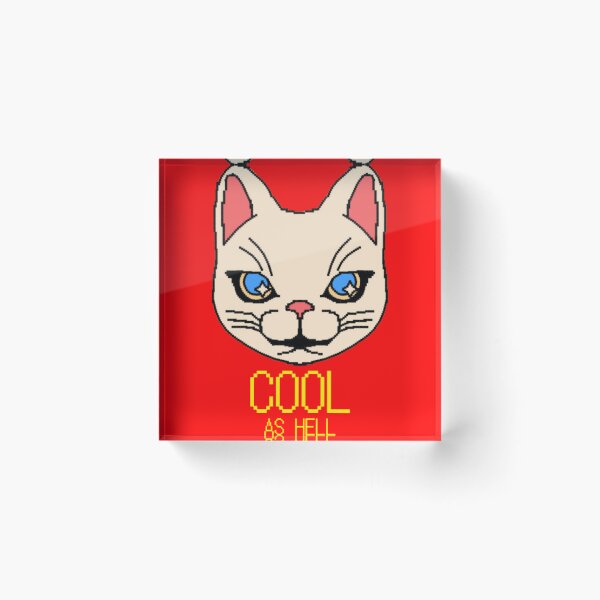 Item preview, Cool As Hell - Retro 8bit Pixel Art White Cat designed and sold by GenZFashion000.
