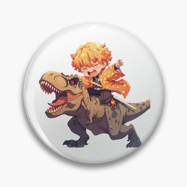Item preview, Zenitsu Agatsuma Demon Slayer Chibi Dinosaur Panic designed and sold by Dashsopaner.