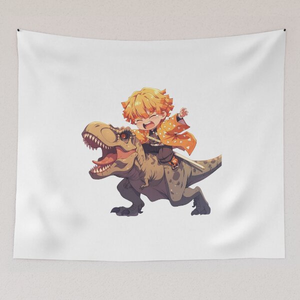 Item preview, Zenitsu Agatsuma Demon Slayer Chibi Dinosaur Panic designed and sold by Dashsopaner.