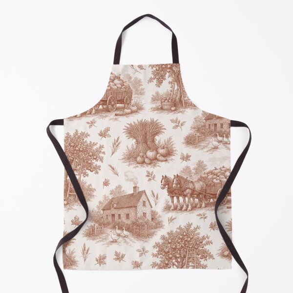Item preview, Cozy Autumn Harvest Toile with Pumpkin Wagons Wheat and Farmhouses designed and sold by StickyGuys.