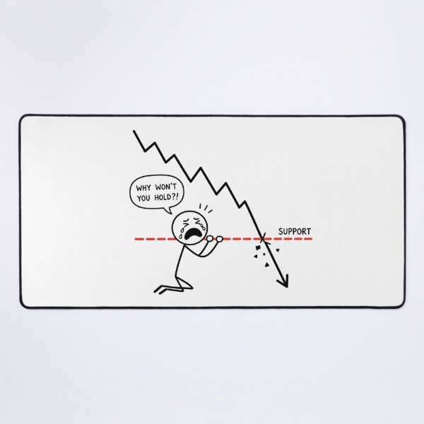 Item preview, Crying Trader at Broken Support Level - Funny Stock & Crypto Market Art designed and sold by Ink Matrix.
