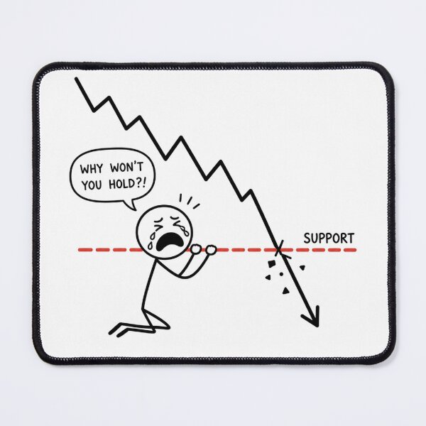 Item preview, Crying Trader at Broken Support Level - Funny Stock & Crypto Market Art designed and sold by Ink Matrix.