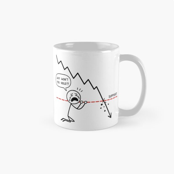 Item preview, Crying Trader at Broken Support Level - Funny Stock & Crypto Market Art designed and sold by Ink Matrix.
