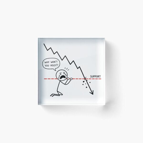 Item preview, Crying Trader at Broken Support Level - Funny Stock & Crypto Market Art designed and sold by Ink Matrix.