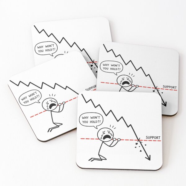 Item preview, Crying Trader at Broken Support Level - Funny Stock & Crypto Market Art designed and sold by Ink Matrix.