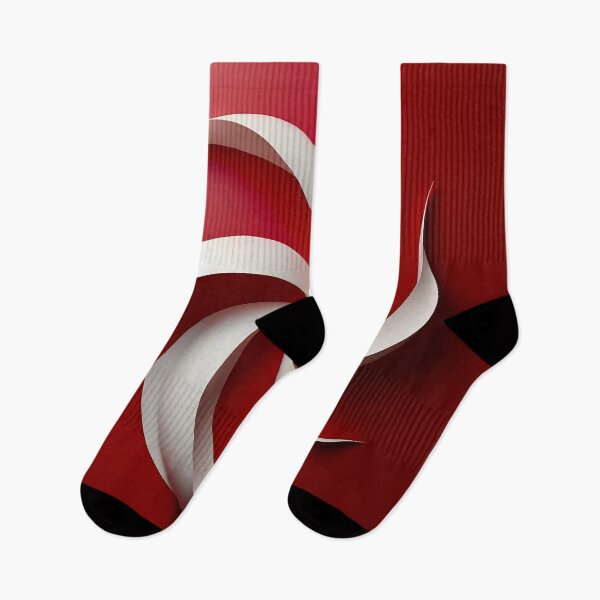Item preview, Red and White Abstract Swirl designed and sold by Vicky Brago-Mitchell®.