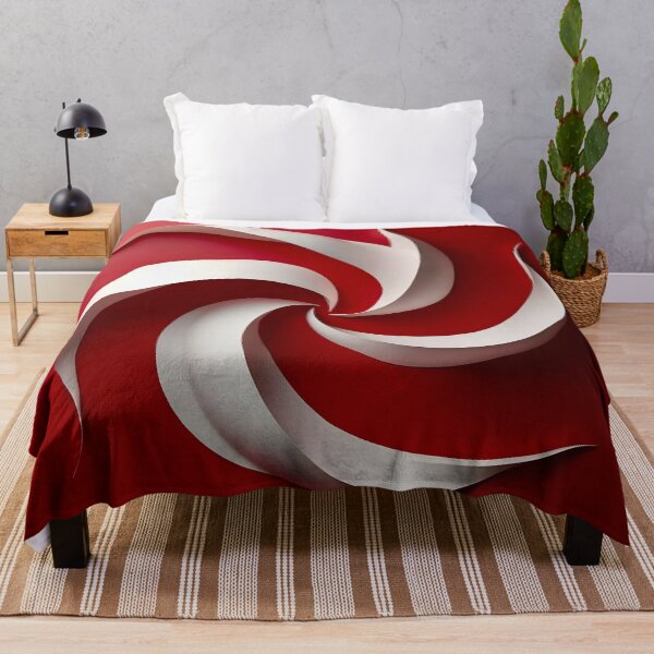 Item preview, Red and White Abstract Swirl designed and sold by Vicky Brago-Mitchell®.
