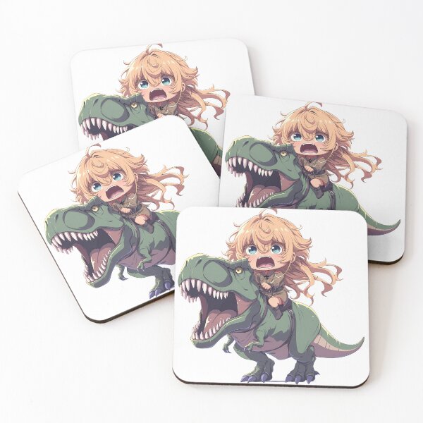 Item preview, Tanya Degurechaff Saga Of Tanya Chibi Dinosaur Charge designed and sold by Dashsopaner.