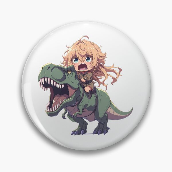 Item preview, Tanya Degurechaff Saga Of Tanya Chibi Dinosaur Charge designed and sold by Dashsopaner.