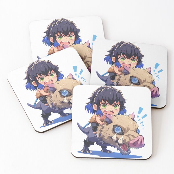 Item preview, Inosuke Hashibira Demon Slayer Wild Chibi Boar Charge designed and sold by Dashsopaner.