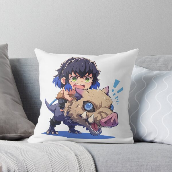 Item preview, Inosuke Hashibira Demon Slayer Wild Chibi Boar Charge designed and sold by Dashsopaner.