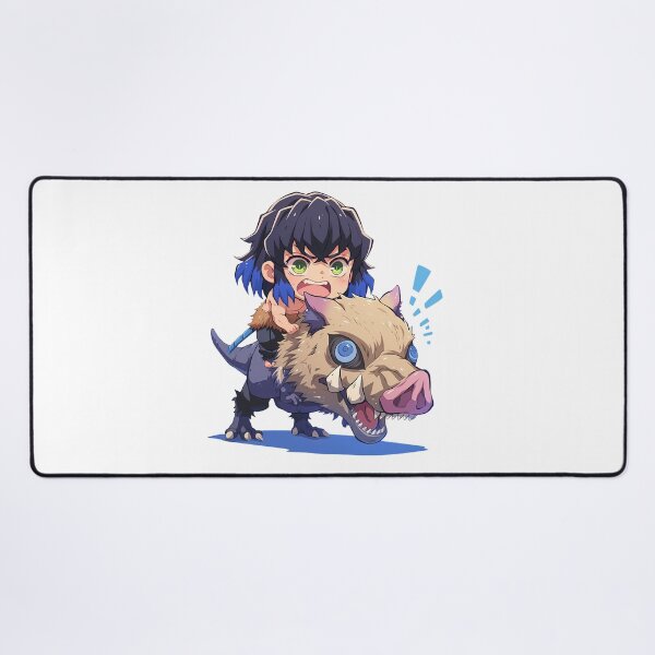 Item preview, Inosuke Hashibira Demon Slayer Wild Chibi Boar Charge designed and sold by Dashsopaner.