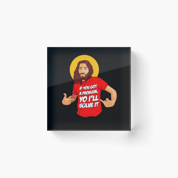 Item preview, Jesus Solves Problems Funny Christian Faith Saying designed and sold by elderberry.