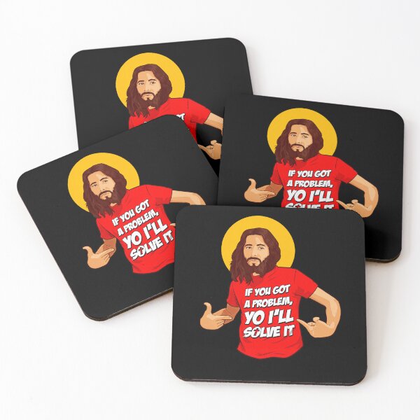 Item preview, Jesus Solves Problems Funny Christian Faith Saying designed and sold by elderberry.