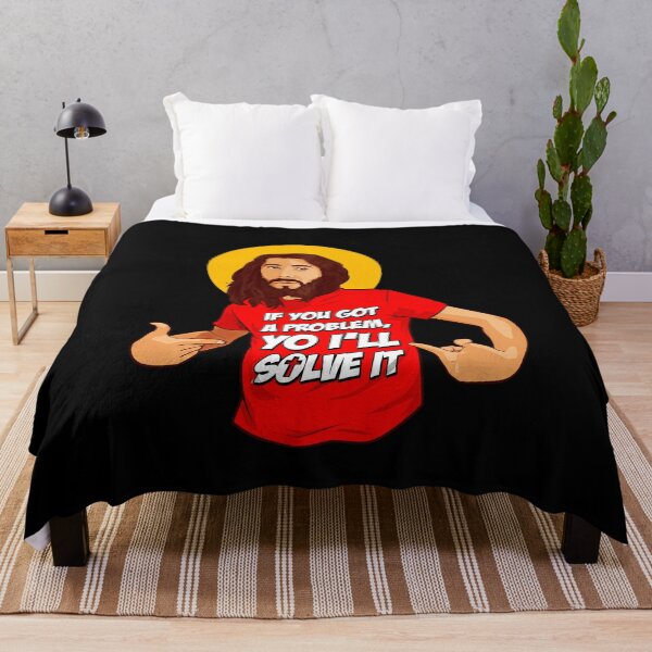 Item preview, Jesus Solves Problems Funny Christian Faith Saying designed and sold by elderberry.