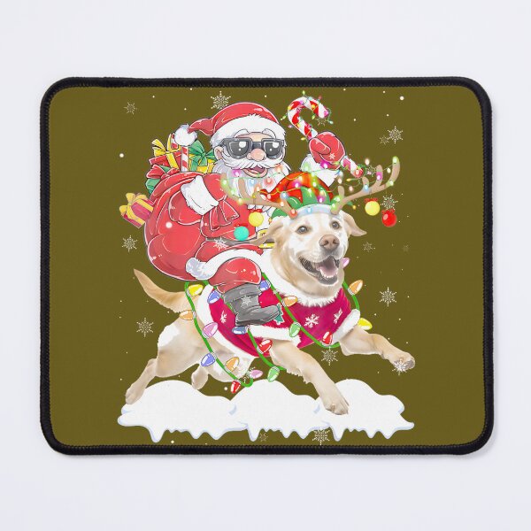 Item preview, Santa Riding Labrador Retriever Christmas Lights Dog Xmaspng designed and sold by DonaldgewOver.