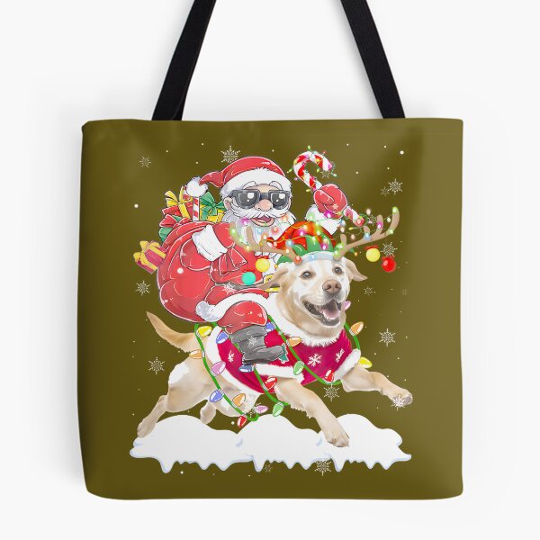 Item preview, Santa Riding Labrador Retriever Christmas Lights Dog Xmaspng designed and sold by DonaldgewOver.