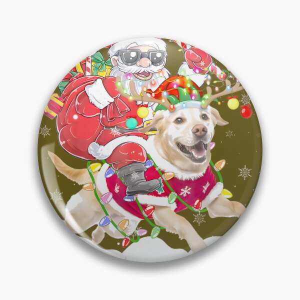 Item preview, Santa Riding Labrador Retriever Christmas Lights Dog Xmaspng designed and sold by DonaldgewOver.
