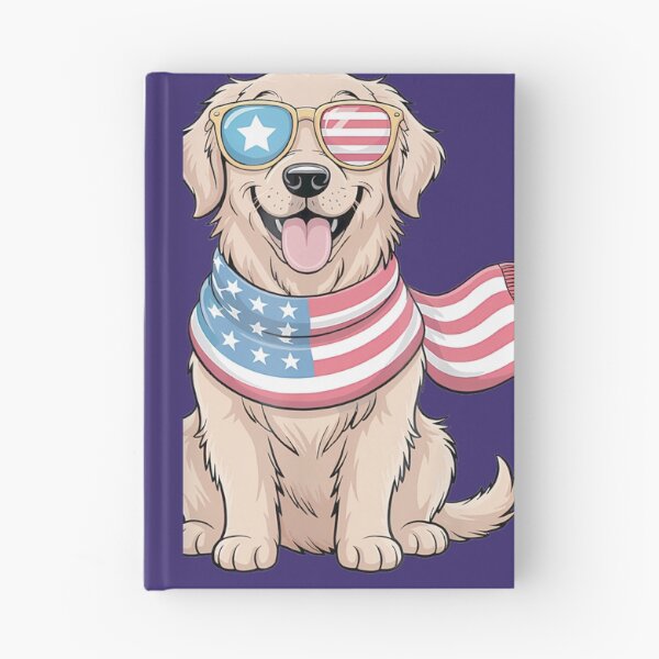 Item preview, Camiseta patriótica con la bandera estadounidense y el perro Golden Retriever para hombres, mujeres y niños. designed and sold by DonaldgewOver.