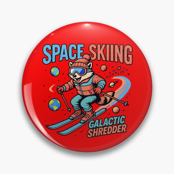 Item preview, Space Skiing Galactic Shredder Funny Raccoon Retro Comic Art designed and sold by rich-moda.