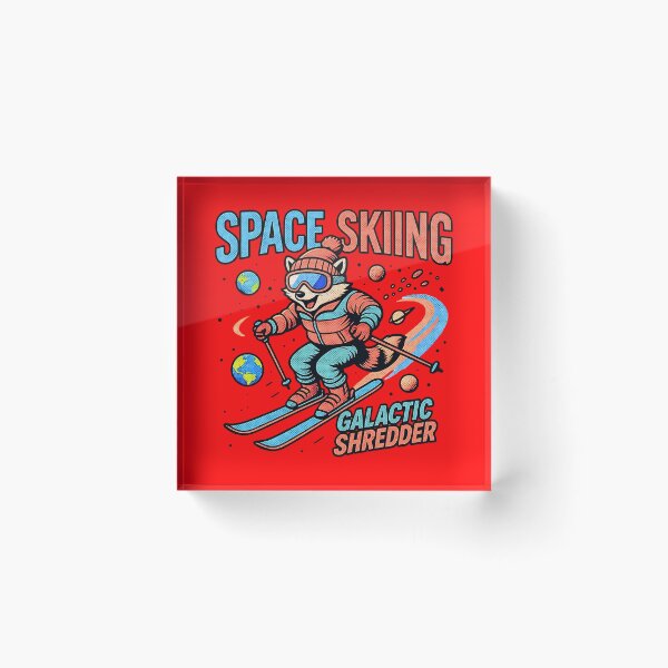 Item preview, Space Skiing Galactic Shredder Funny Raccoon Retro Comic Art designed and sold by rich-moda.