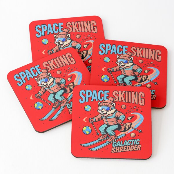 Item preview, Space Skiing Galactic Shredder Funny Raccoon Retro Comic Art designed and sold by rich-moda.