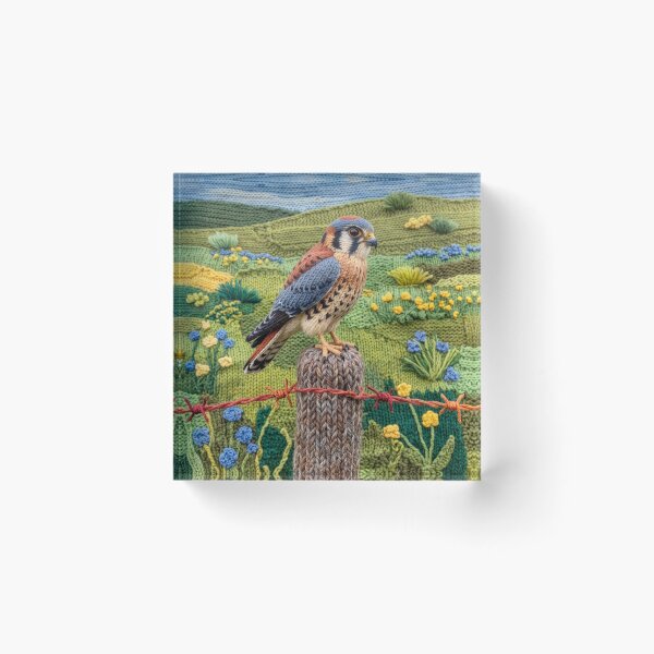 Item preview, Yarn Kestrel on a Fence Post designed and sold by Tridentulus.