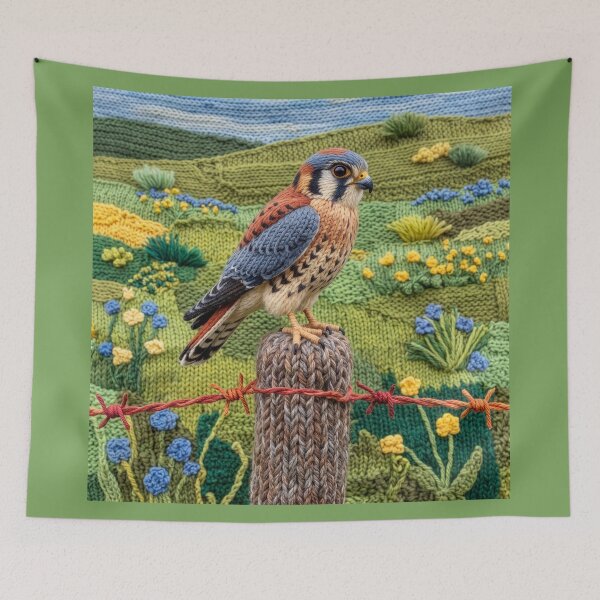 Item preview, Yarn Kestrel on a Fence Post designed and sold by Tridentulus.