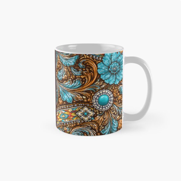 Item preview, Southwest (Faux) Tooled Leather With Turquoise-Blue Accents designed and sold by DEC02.