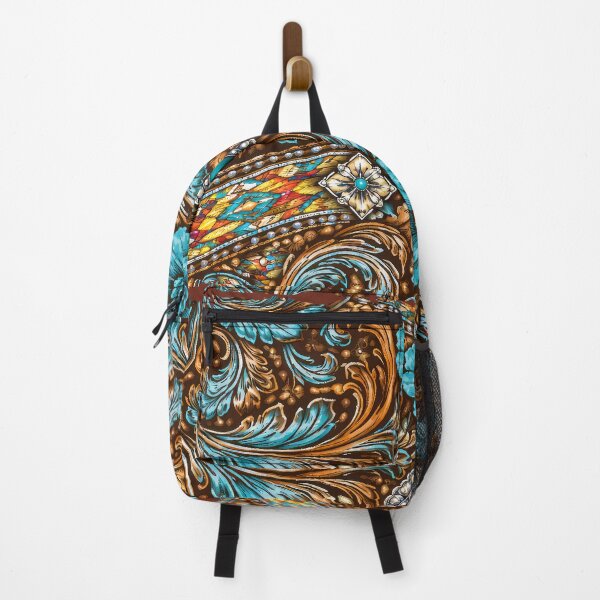 Item preview, Southwest (Faux) Tooled Leather With Turquoise-Blue Accents designed and sold by DEC02.