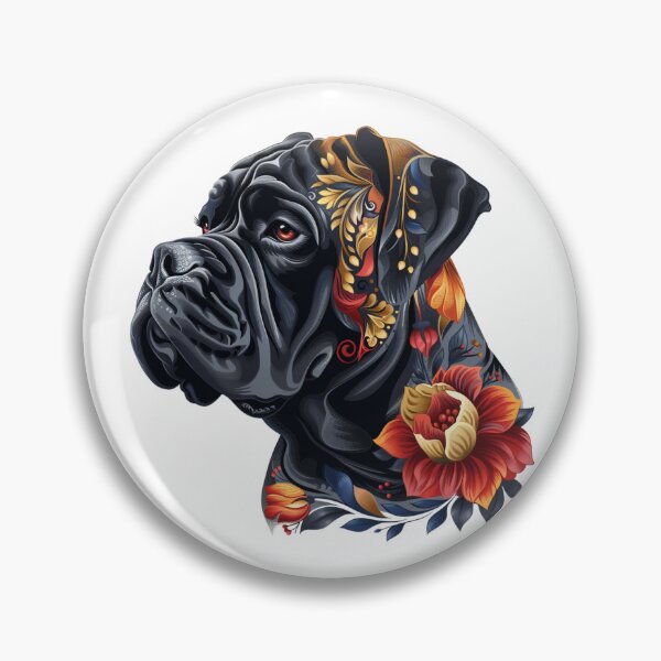 Item preview, Bullmastiff puppy dog with flowers designed and sold by MendaciousMina.