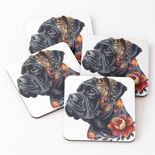 Item preview, Bullmastiff puppy dog with flowers designed and sold by MendaciousMina.