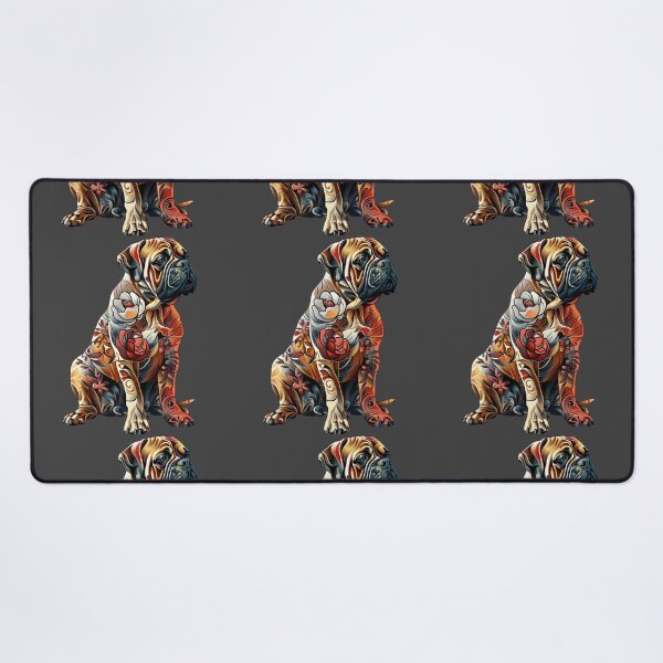 Item preview, Bullmastiff puppy dog with flowers designed and sold by MendaciousMina.