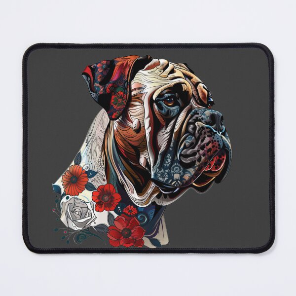 Item preview, Bullmastiff puppy dog with flowers designed and sold by MendaciousMina.