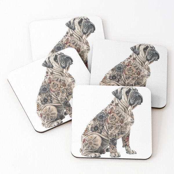 Item preview, Bullmastiff puppy dog with flowers designed and sold by MendaciousMina.