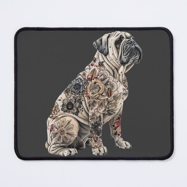 Item preview, Bullmastiff puppy dog with flowers designed and sold by MendaciousMina.