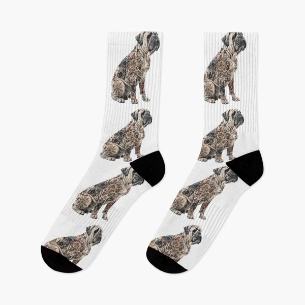 Item preview, Bullmastiff puppy dog with flowers designed and sold by MendaciousMina.