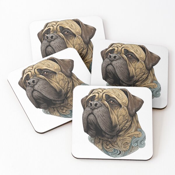 Item preview, Colorful Bullmastiff puppy dog designed and sold by MendaciousMina.