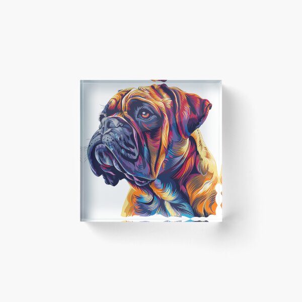 Item preview, Colorful Bullmastiff puppy dog designed and sold by MendaciousMina.