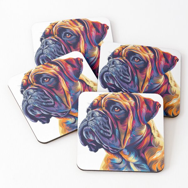 Item preview, Colorful Bullmastiff puppy dog designed and sold by MendaciousMina.
