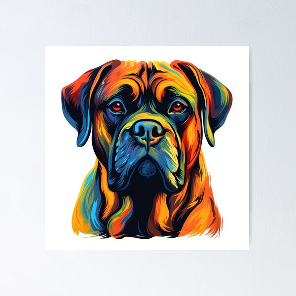 Item preview, Colorful Bullmastiff puppy dog designed and sold by MendaciousMina.