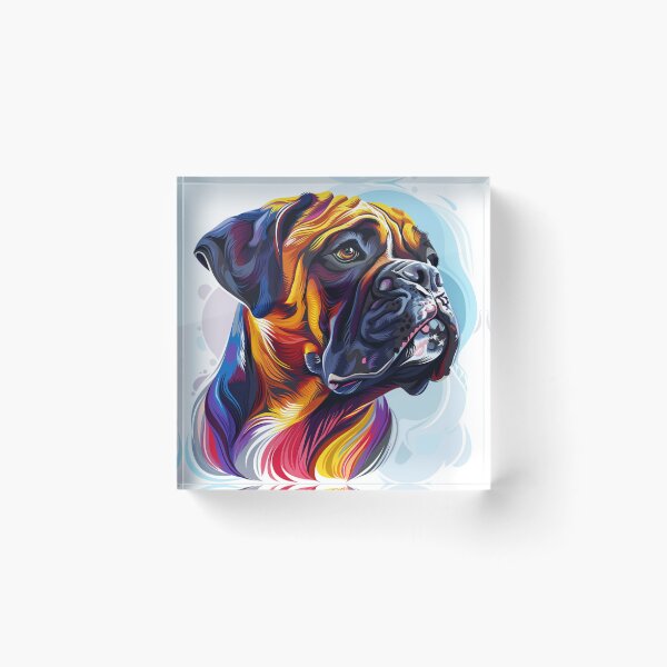 Item preview, Colorful Bullmastiff puppy dog designed and sold by MendaciousMina.